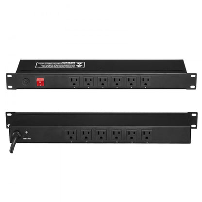 BAYU-PJ12 - 1U 12-Outlet Rack PDU with Surge Protection and 6FT Cord