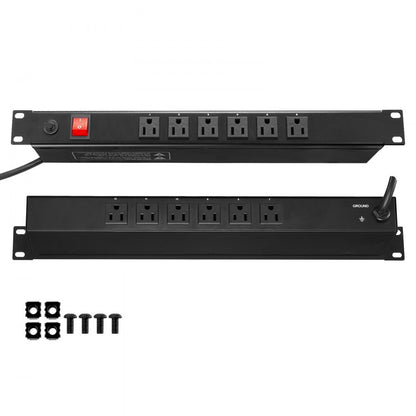 BAYU-PJ12 - 1U 12-Outlet Rack PDU with Surge Protection and 6FT Cord