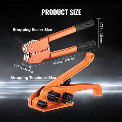 P19 - Durable 1000ft PET Strapping Kit with Tensioner & Sealer Tools
