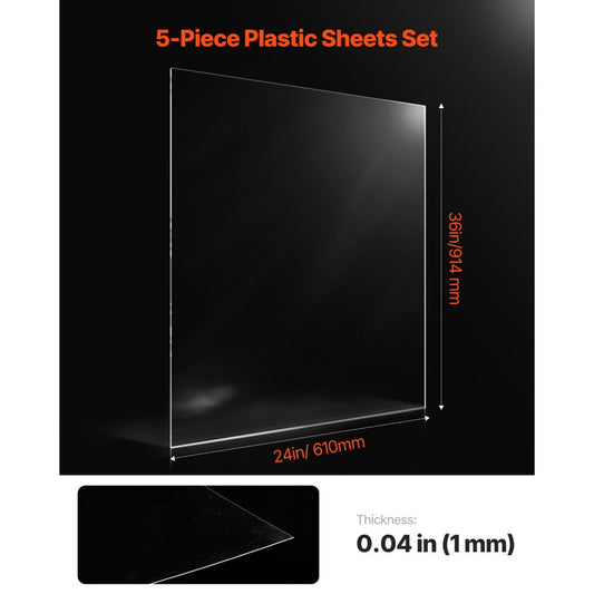 LX-PET-24*36 - 24x36 Inch Clear PET Plastic Sheets, 5-Pack for DIY Projects