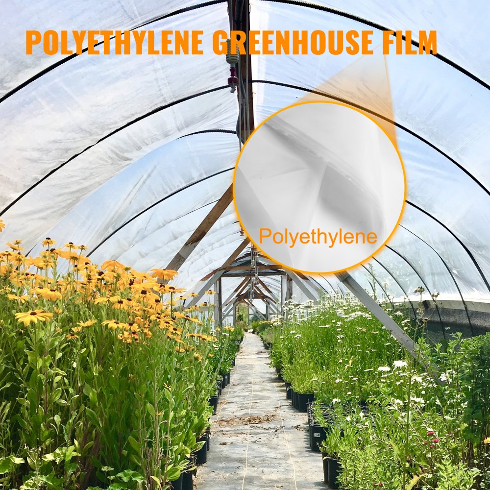 010311034957 - 12' x 25' Durable UV-Resistant Greenhouse Film, 6 mil Thick