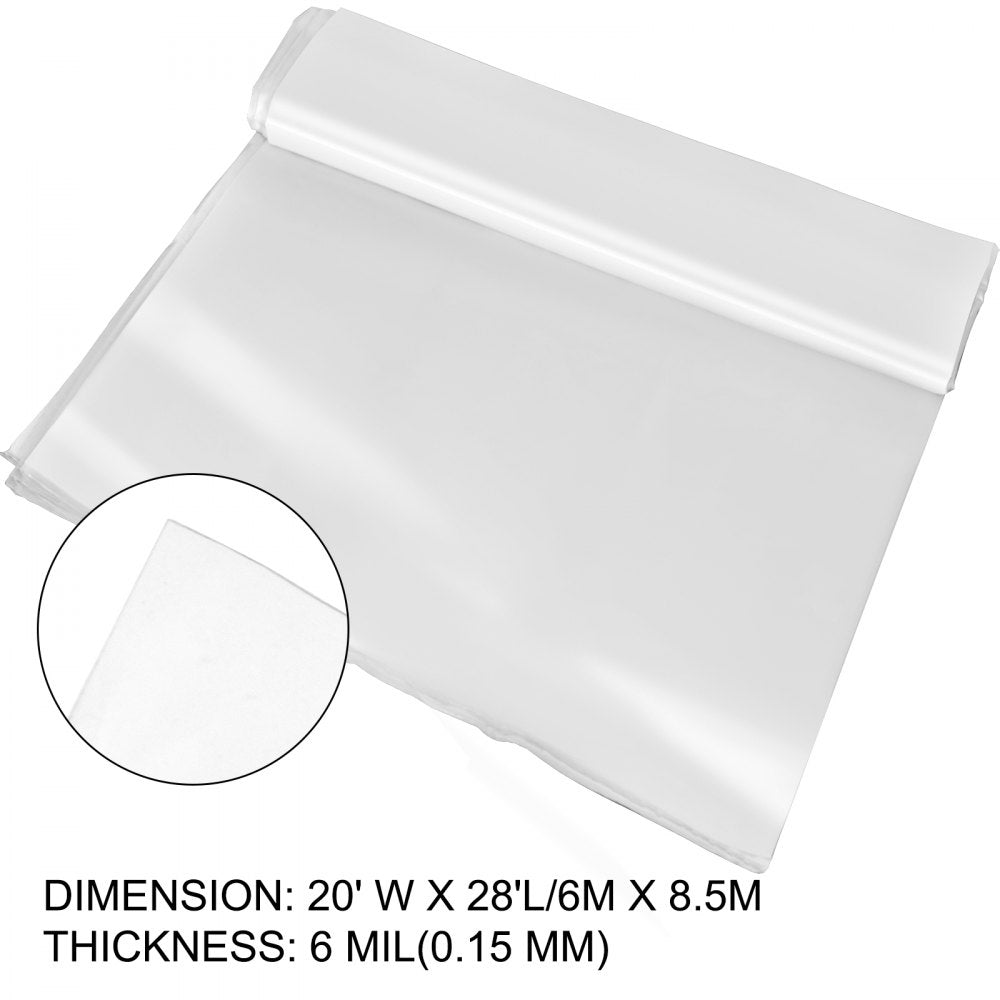 010613893581 - 20' x 28' Greenhouse Film, 6 Mil Thickness, UV Resistant