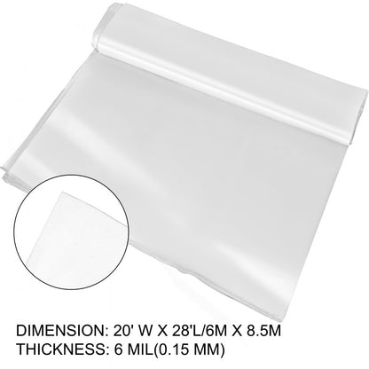 010613893581 - 20' x 28' Greenhouse Film, 6 Mil Thickness, UV Resistant