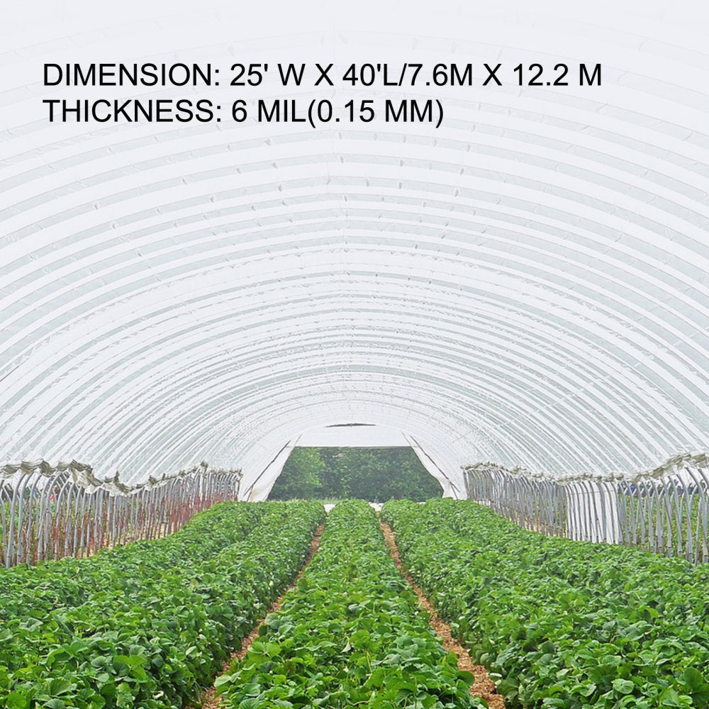 010178451719 - 25x40 ft 6 Mil Greenhouse Film for UV Protection