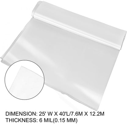 010178451719 - 25x40 ft 6 Mil Greenhouse Film for UV Protection