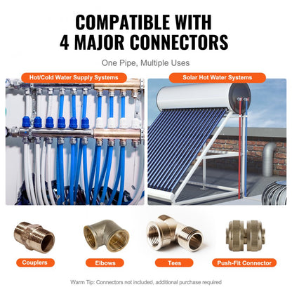 P130-7-300B - 1/2" x 300ft Durable Flexible PEX Pipe for Plumbing