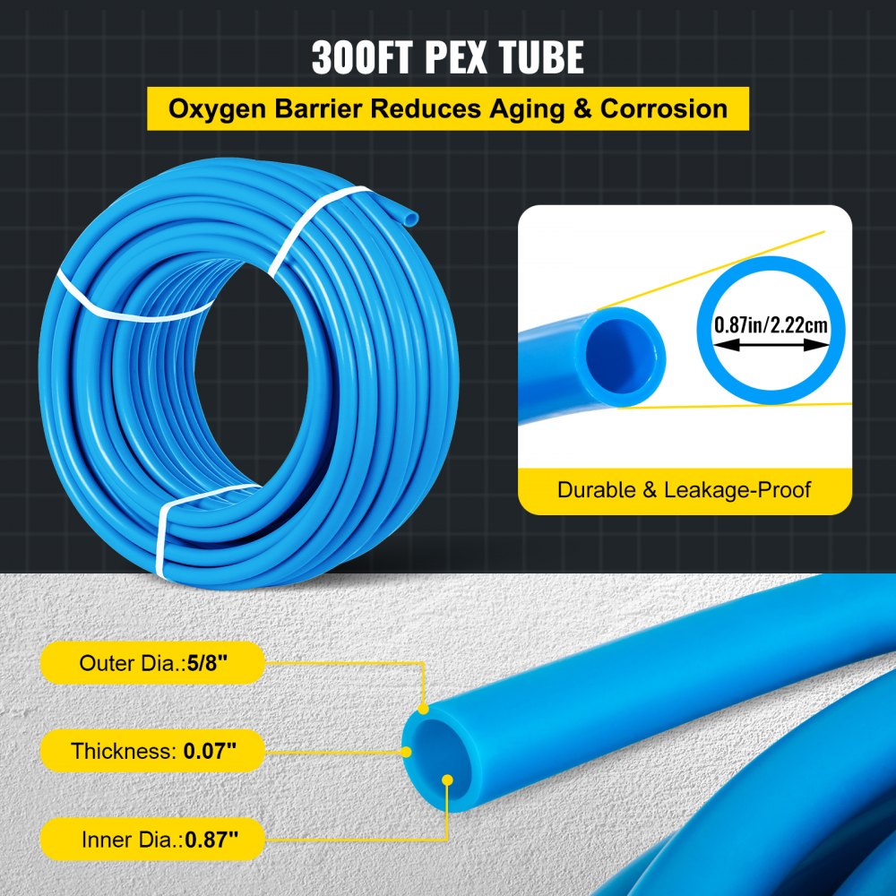 010313056708 - 300ft PEX-B Tubing for Hot/Cold Water Plumbing