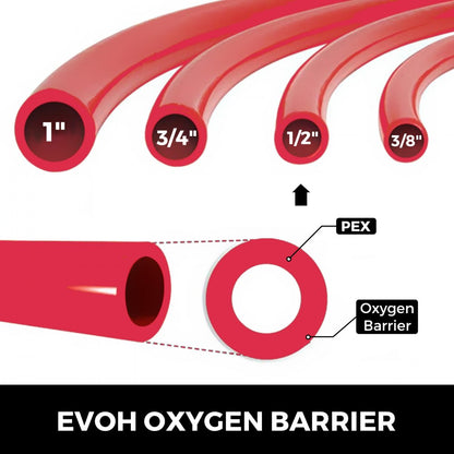 010610270404 - 900ft 1/2" Oxygen Barrier PEX Tubing for Plumbing Systems