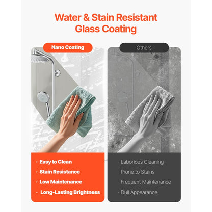 CNH-YP-P711 - 34" Frameless Shower Door with Shatterproof Glass and Easy Clean