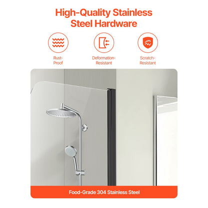 CNH-YP-P711 - 34" Frameless Shower Door with Shatterproof Glass and Easy Clean