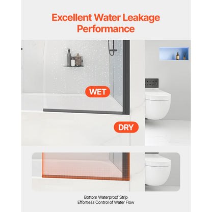 CNH-YP-P711 - 34" Frameless Shower Door with Shatterproof Glass and Easy Clean