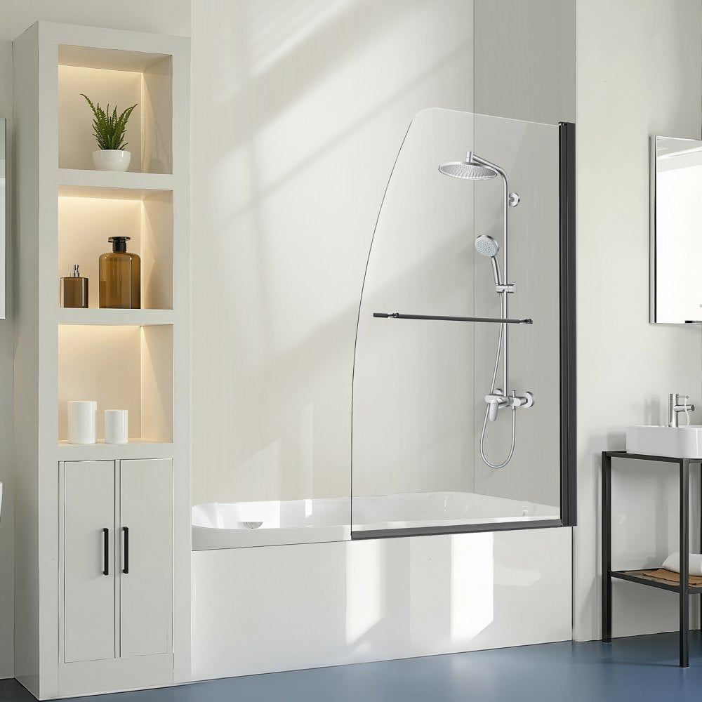CNH-YP-P711 - 34" Frameless Shower Door with Shatterproof Glass and Easy Clean