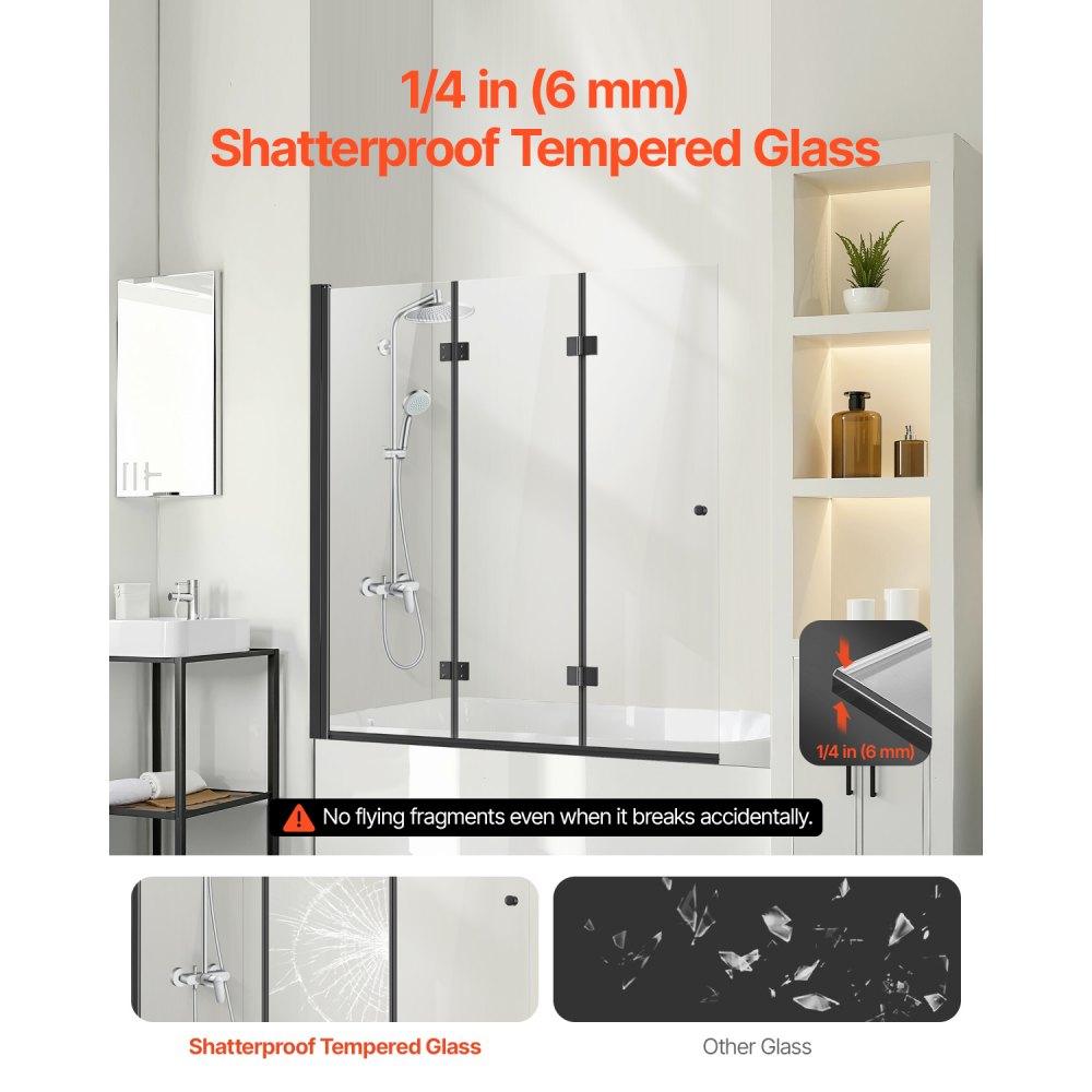 CNH-YP-B733 - Modern 51" W x 56" H Shower Door for Elegant Bathrooms
