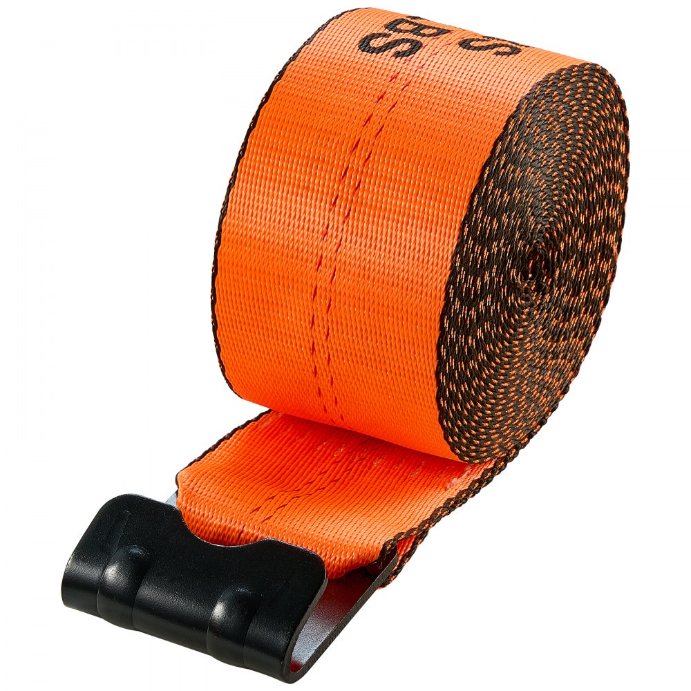 LC-FTO43010 - 4"x30' High-Strength Polyester Winch Straps with Flat Hooks, 10 Pack