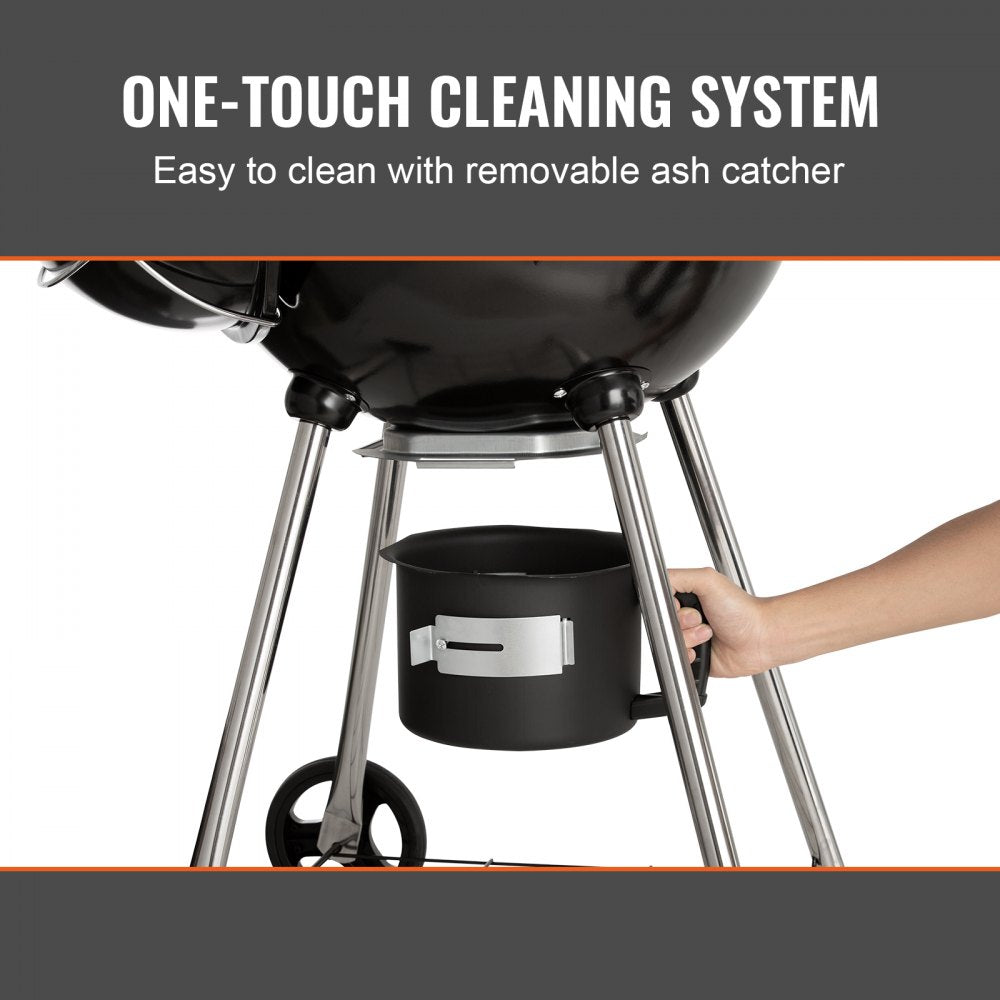 KY22022C - Durable 22" Charcoal Kettle Grill for Perfect BBQs