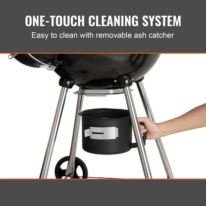 KY22022C - Durable 22" Charcoal Kettle Grill for Perfect BBQs