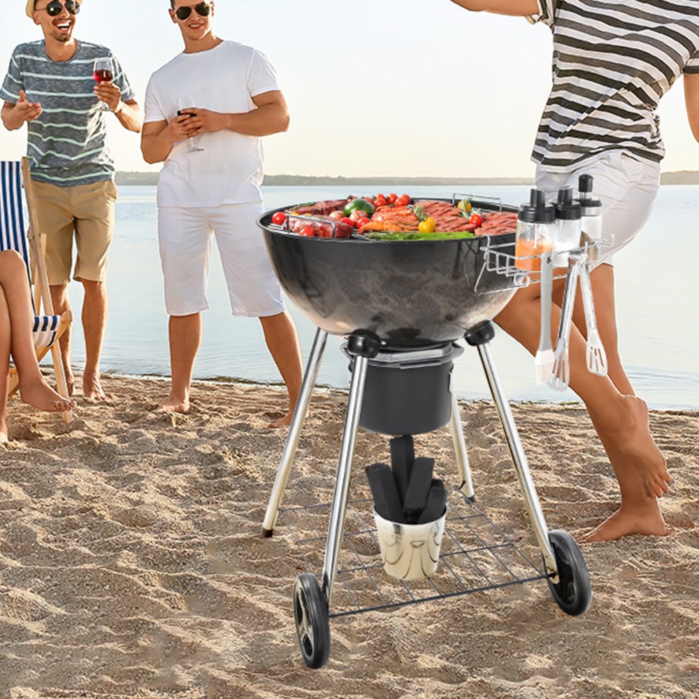 KY22022C - Durable 22" Charcoal Kettle Grill for Perfect BBQs