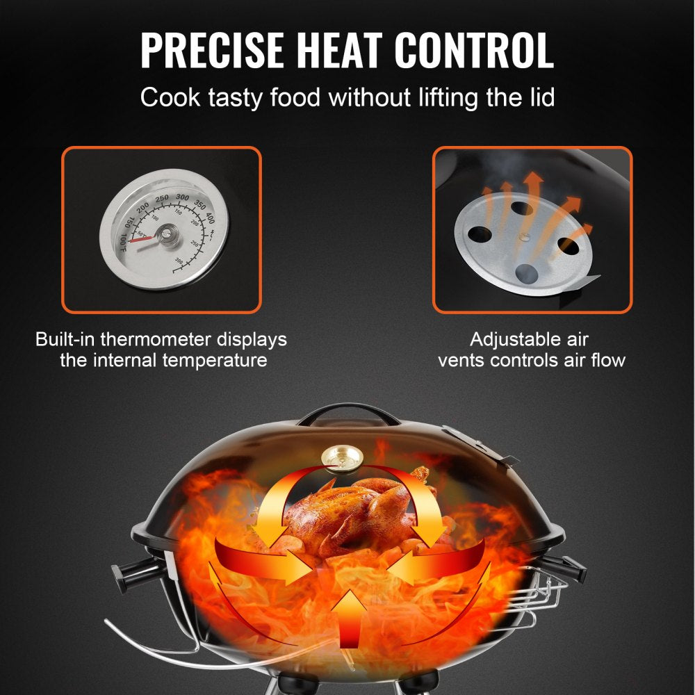 YH22022B - 22-Inch Portable Charcoal Grill with Easy Cleanup & Temperature Control