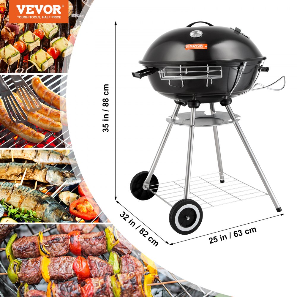 YH22022B - 22-Inch Portable Charcoal Grill with Easy Cleanup & Temperature Control