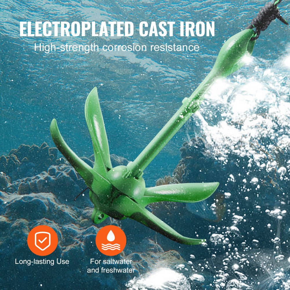 PHT-3.5LB - 3.5 lb Lightweight Kayak Anchor Kit with 26.2 ft Rope