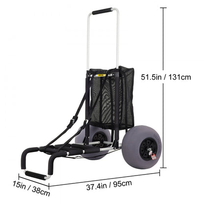 010807997177 - 23" x 15" Folding Beach Cart with 13" TPU Tires