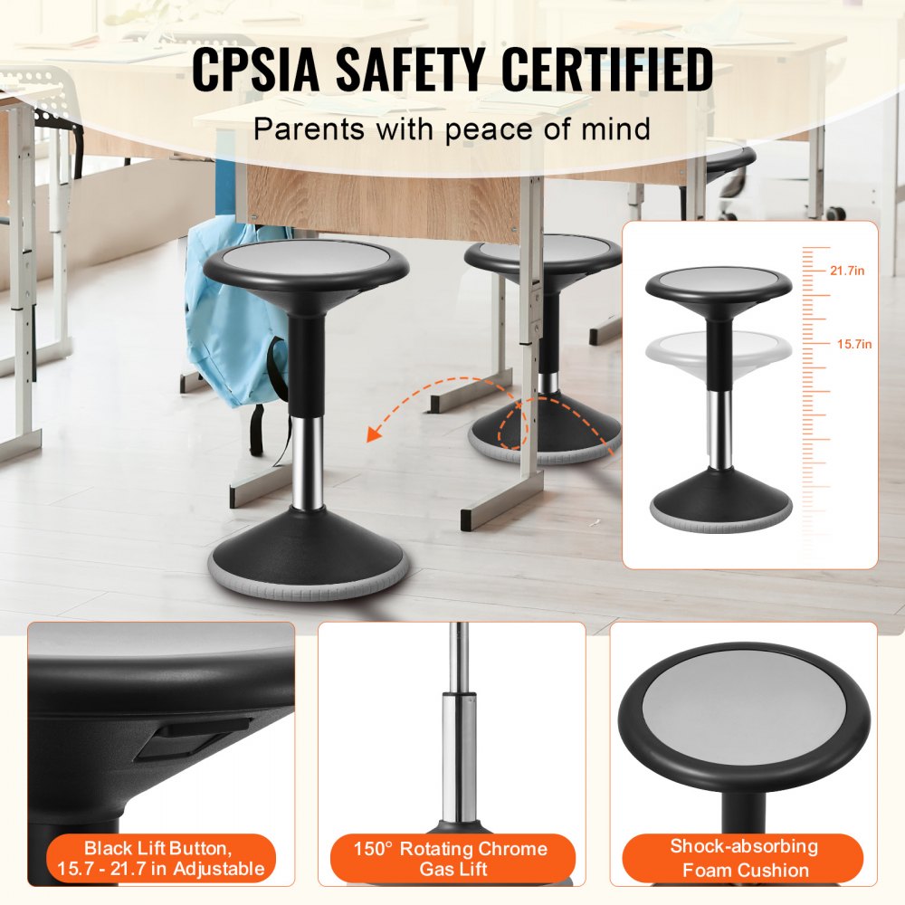 Harry400-N - VEVOR 360° Wobble Chair, Height Adjustable 15.7-21.7 in