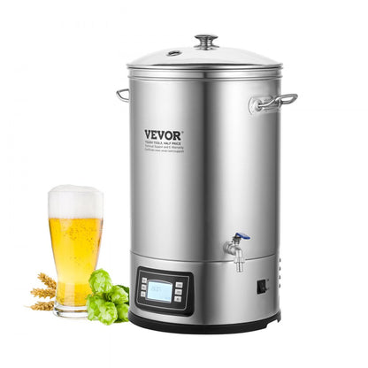 010579611984 - 8-Gallon Stainless Steel Electric Brewing System with Control Panel