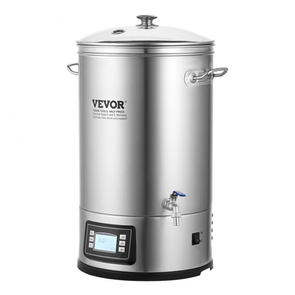 010579611984 - 8-Gallon Stainless Steel Electric Brewing System with Control Panel
