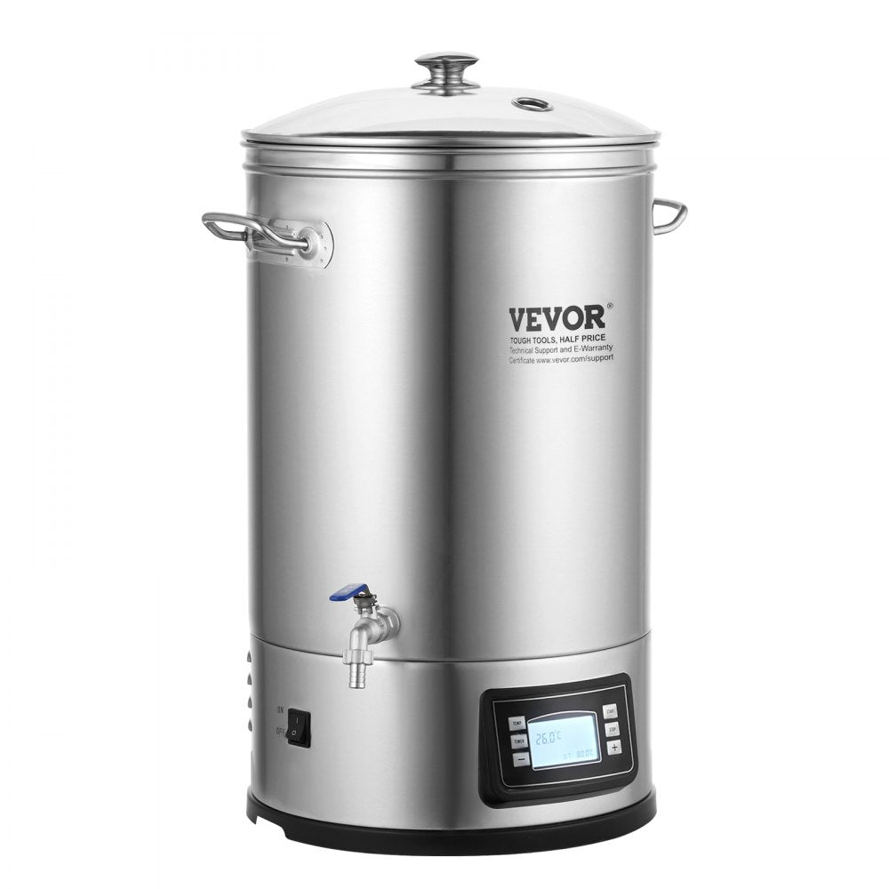 010579611984 - 8-Gallon Stainless Steel Electric Brewing System with Control Panel