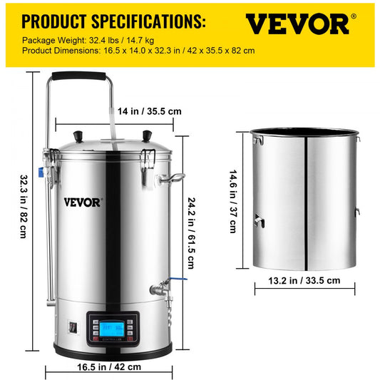 DM-N30 - 9.2 Gal Electric Brewing System for Craft Beer Creation