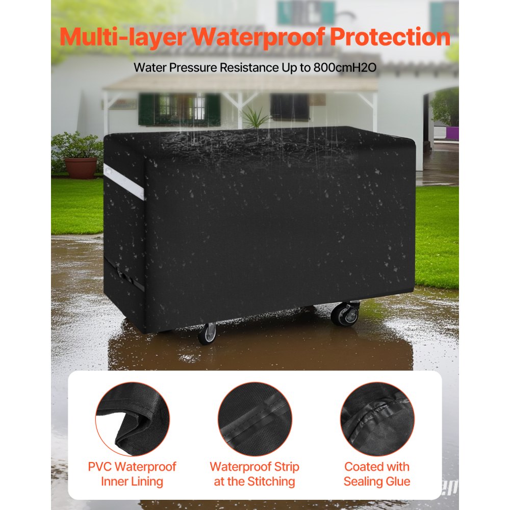 DD-66.5x22.5x26 - Durable 3-Layer Waterproof Grill Cover with Buckles