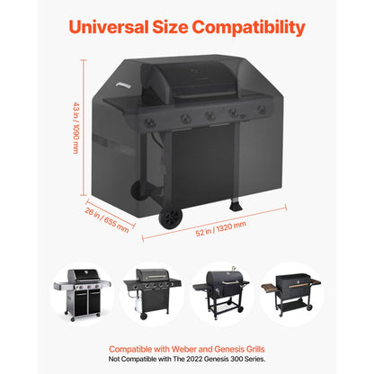 DD-52x26x43 - Durable Waterproof Grill Cover with Easy Fit Design
