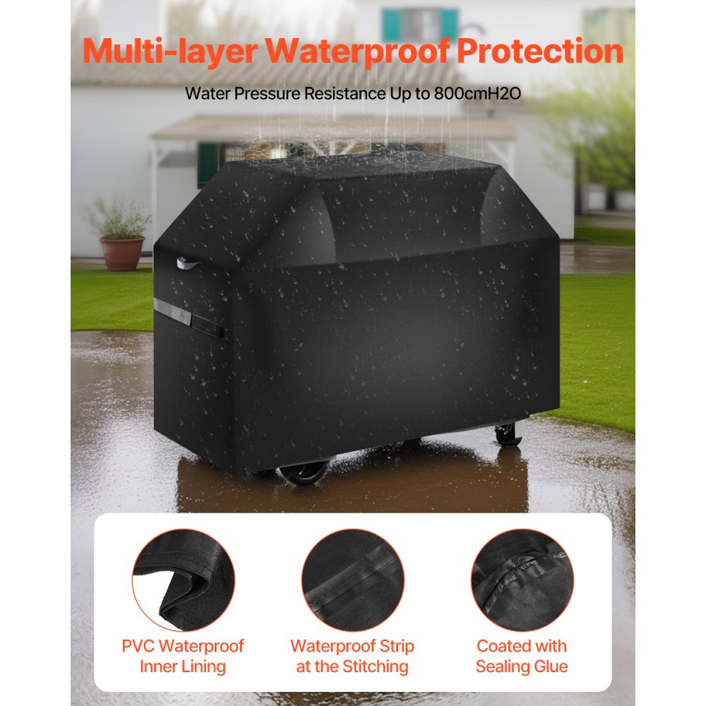 DD-65x25x44.5 - Waterproof Heavy Duty Grill Cover with Windproof Features