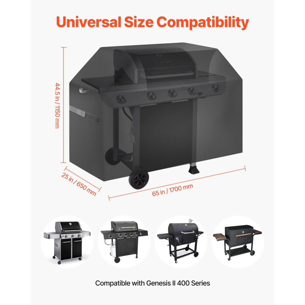 DD-65x25x44.5 - Waterproof Heavy Duty Grill Cover with Windproof Features