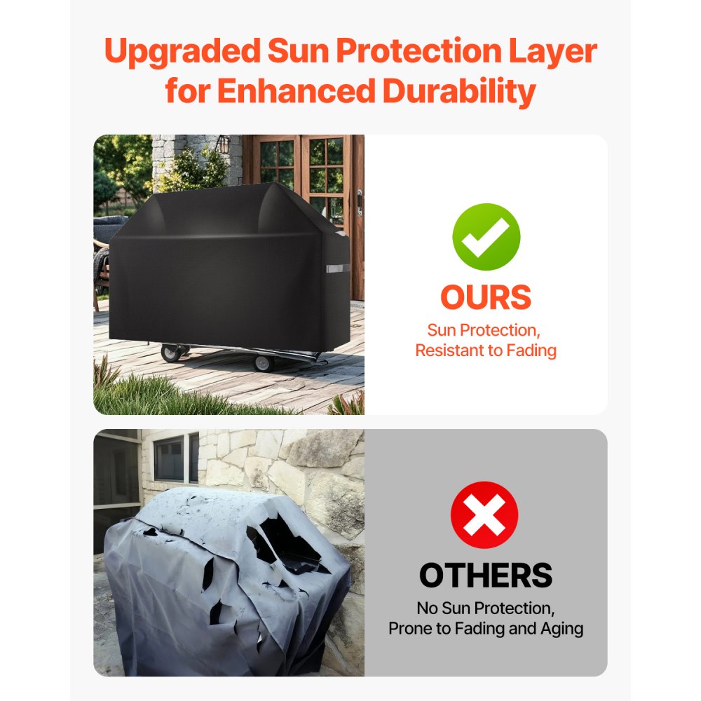 DD-65x25x44.5 - Waterproof Heavy Duty Grill Cover with Windproof Features