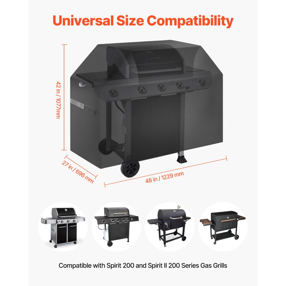 DD-48x27x42 - Heavy Duty Waterproof Grill Cover with Windproof Features