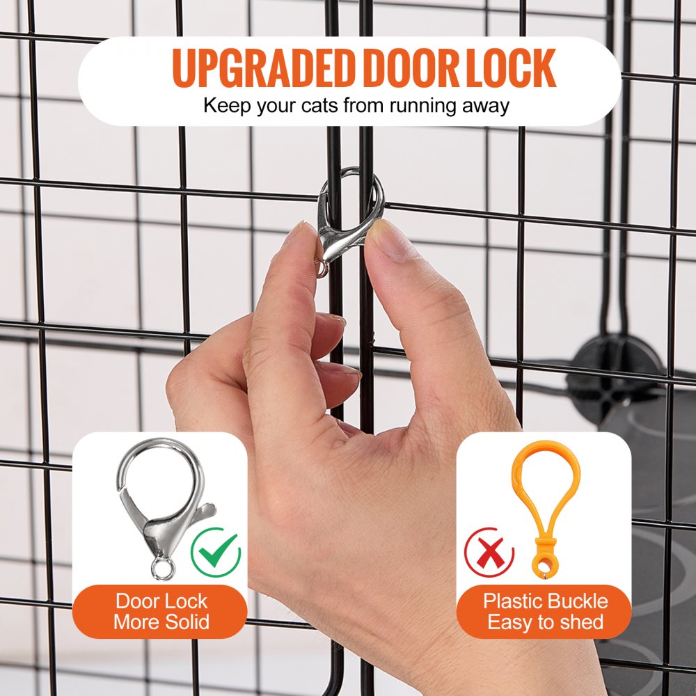 LS0261 - 28" 2-Tier Metal Cat Cage with Ladder for Play & Resting