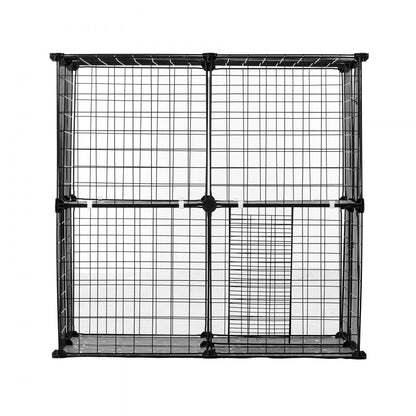 LS0261 - 28" 2-Tier Metal Cat Cage with Ladder for Play & Resting