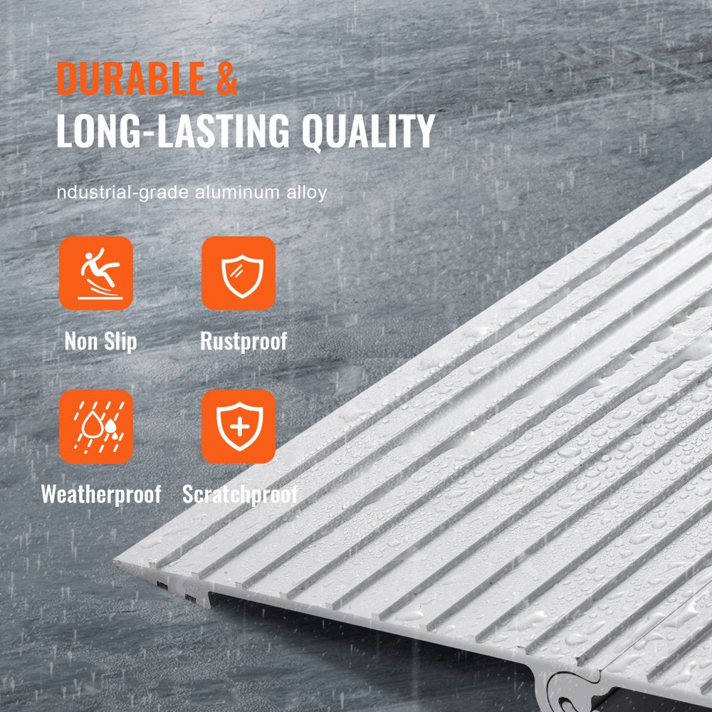 LD9YV0 - 1" Rise Aluminium Ramp, 800 lbs Capacity, Easy Installation