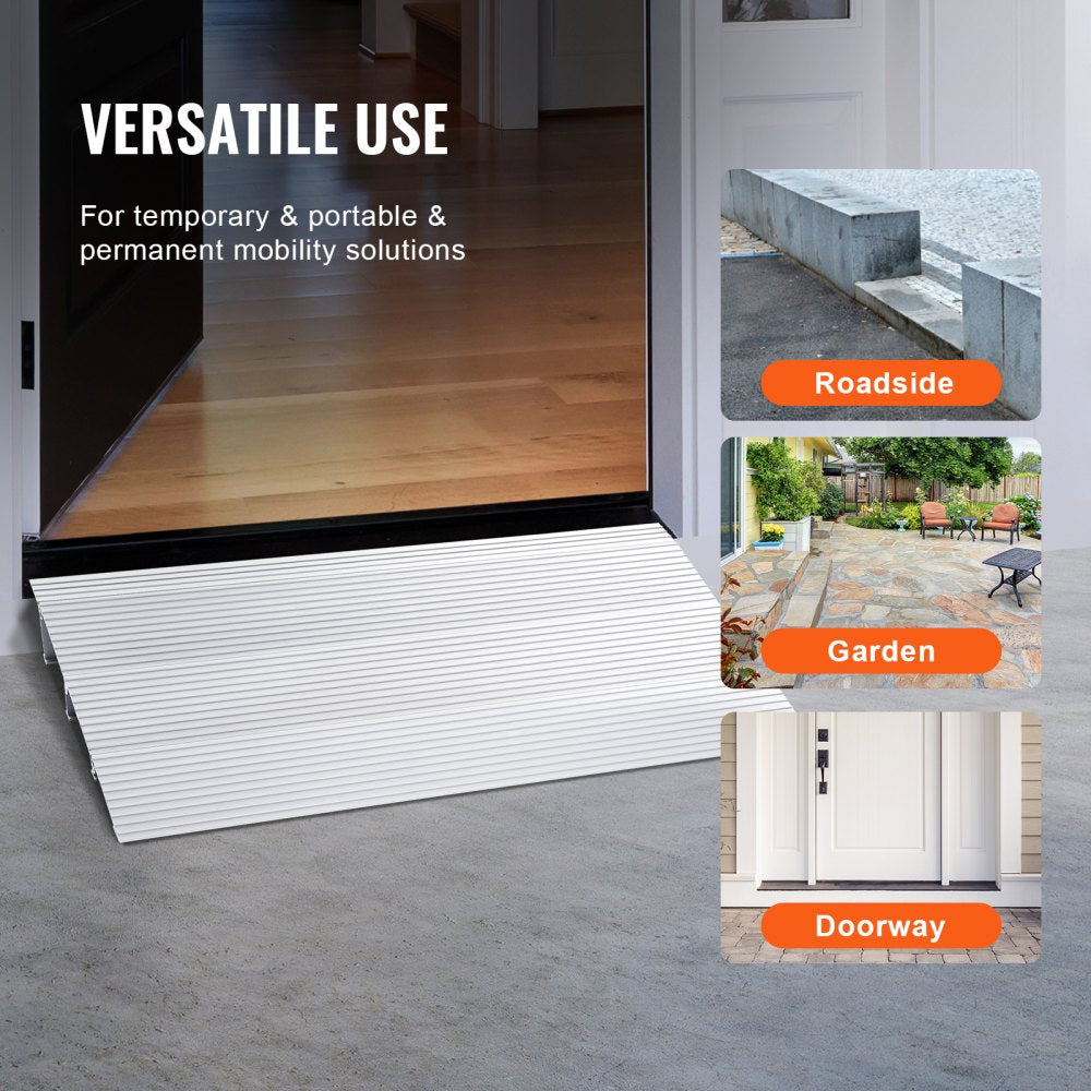 Z2UAV0 - Durable Aluminum Threshold Ramp, 800 lbs Capacity, Slip-Resistant Design