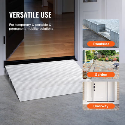 GRBRV0 - 4" Aluminium Wheelchair Ramp, 800 lbs Capacity, Non-Slip Design