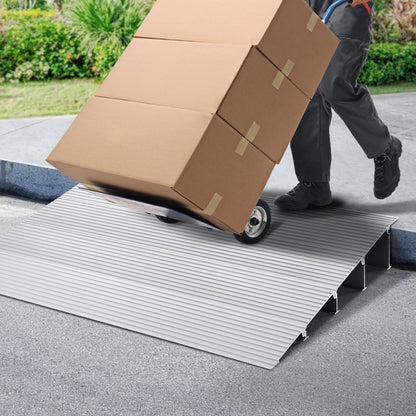 GRBRV0 - 4" Aluminium Wheelchair Ramp, 800 lbs Capacity, Non-Slip Design