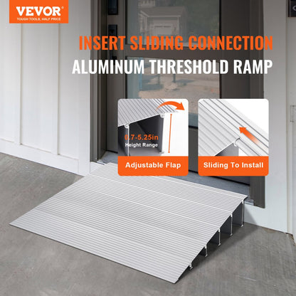 OVUSV0 - 5" Adjustable Aluminum Threshold Ramp, 800 lbs Capacity