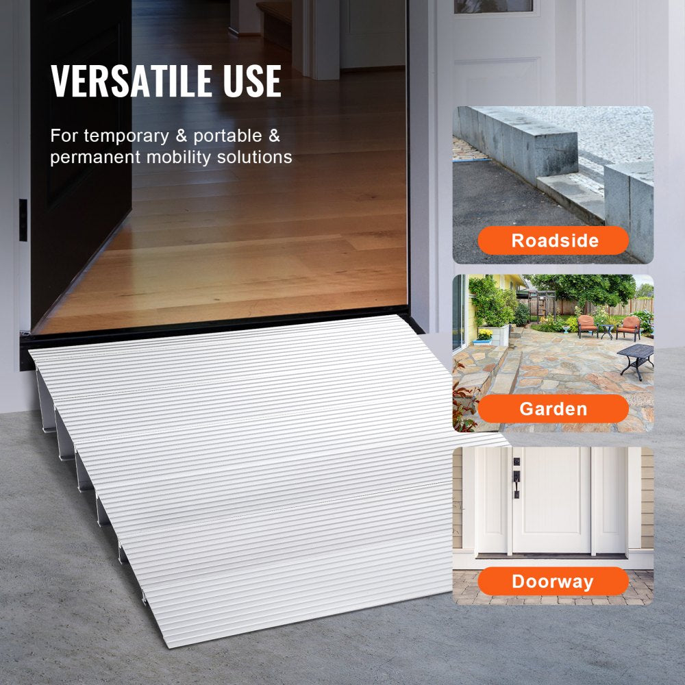 SNPTV0 - Aluminum Threshold Ramp for 800 lbs, Modular & Slip-Resistant