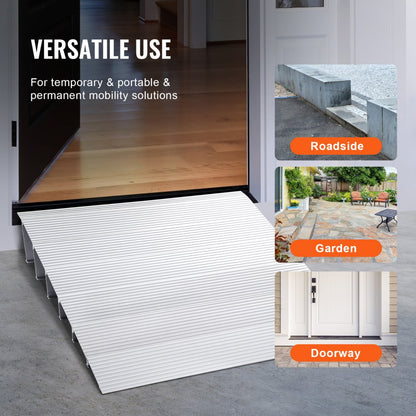 SNPTV0 - Aluminum Threshold Ramp for 800 lbs, Modular & Slip-Resistant