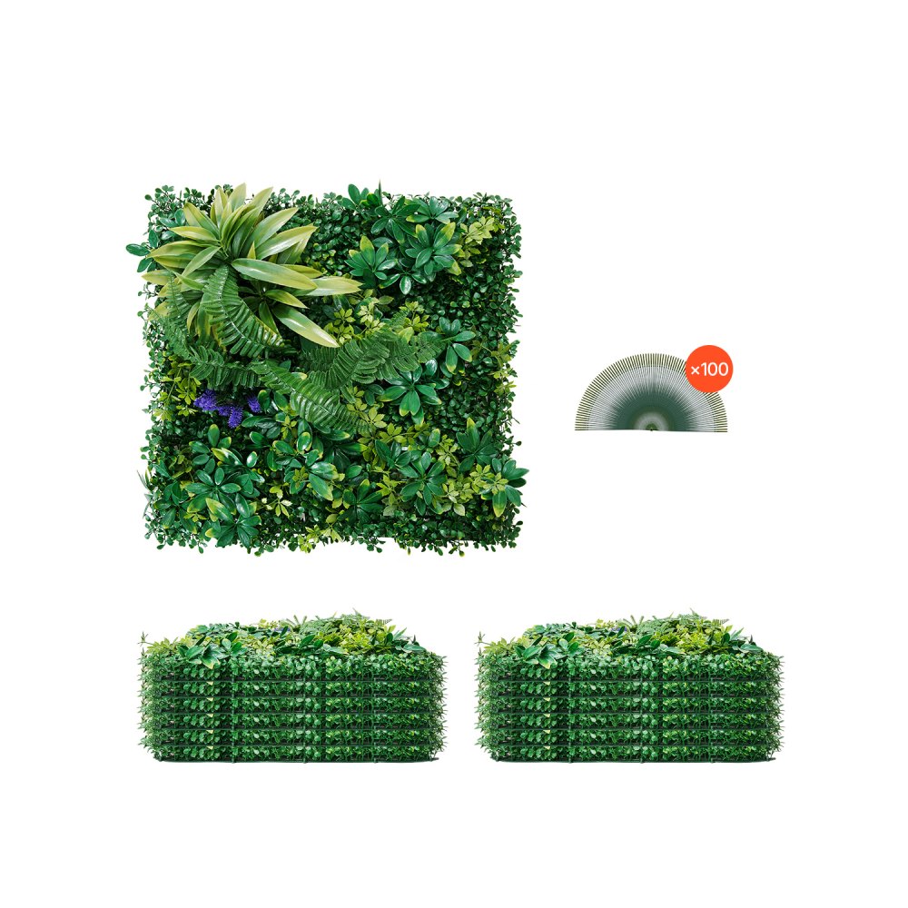 JNP02001 - 12 PCS 20x20" PE Artificial Grass Wall Panels for Privacy