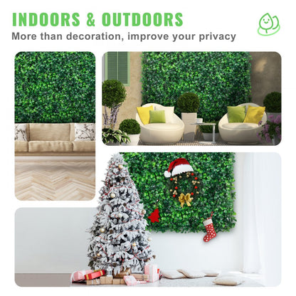 XL001 - 12PCS 10x10" Durable Artificial Boxwood Panels for Versatile Décor