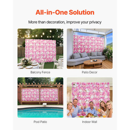 JNP02101 - 12 PCS 15x15 in PE Flower Wall Privacy Panel