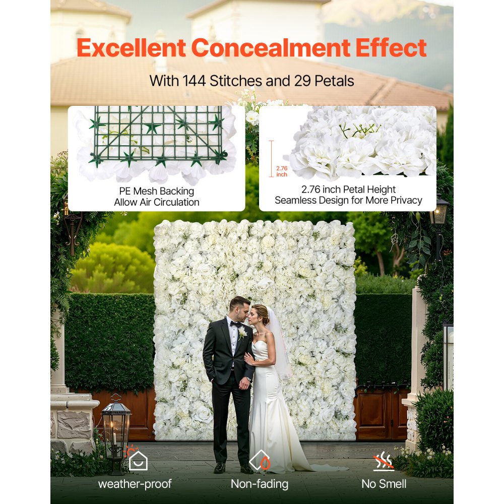 JNP02102 - 24 PCS 15x15 in PE Wall Panel for Privacy & Decor