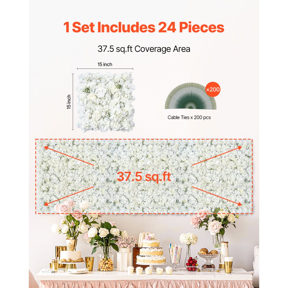 JNP02102 - 24 PCS 15x15 in PE Wall Panel for Privacy & Decor